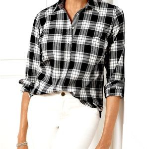 Talbots B&W Button Front Shirt